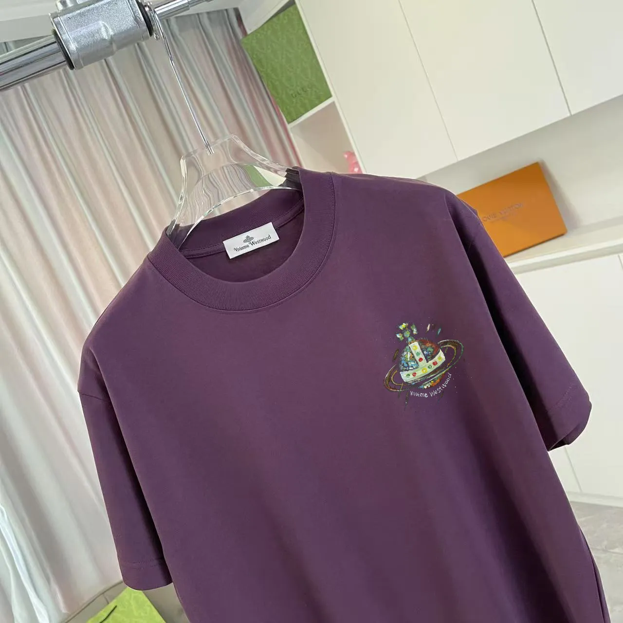 *Vivienne Westwood 2026 New Arrival logo g T Same Style Size：S M L XL XXL ：Black White Purple Gray